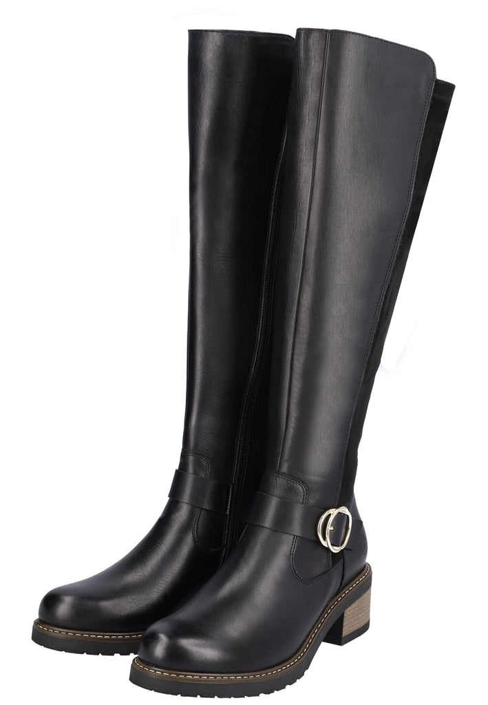 Remonte Stiefel Glattleder Schwarz Warmfutter