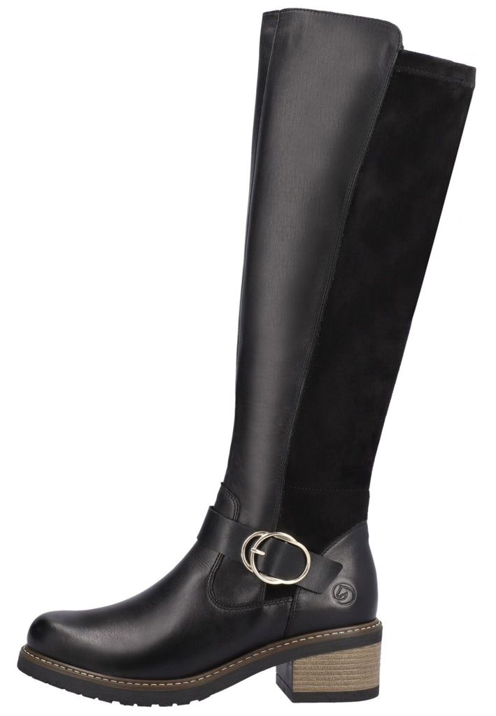 Remonte Stiefel Glattleder Schwarz Warmfutter