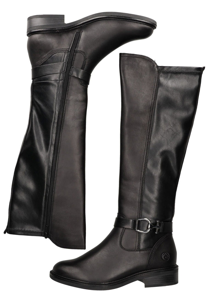 Remonte Stiefel Leder/Synthetik Schwarz/Schwarz