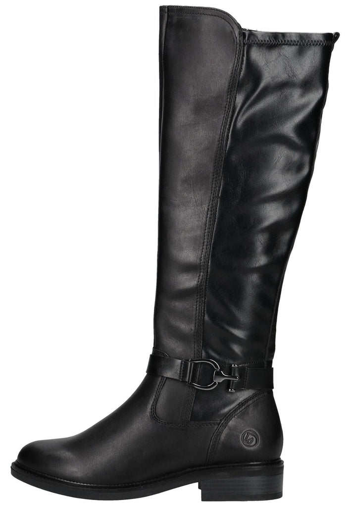 Remonte Stiefel Leder/Synthetik Schwarz/Schwarz