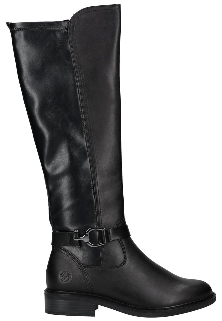 Remonte Stiefel Leder/Synthetik Schwarz/Schwarz