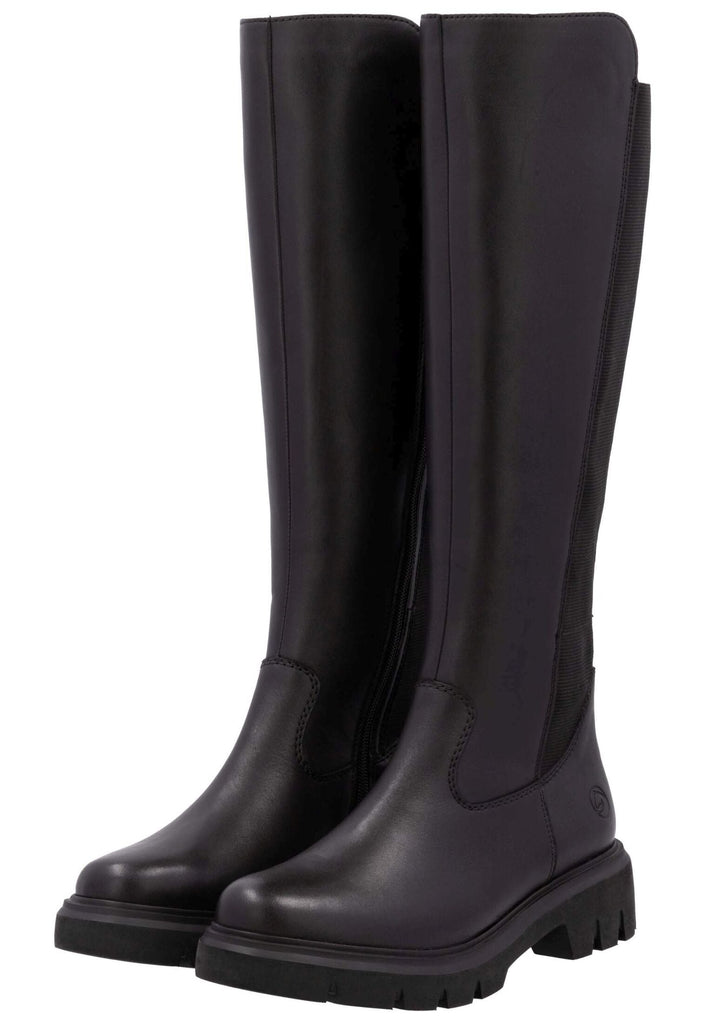 Remonte Stiefel Leder/Textil Schwarz