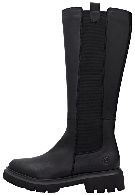 Remonte Stiefel Leder/Textil Schwarz/Schwarz