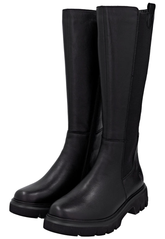 Remonte Stiefel Leder/Textil Schwarz/Schwarz
