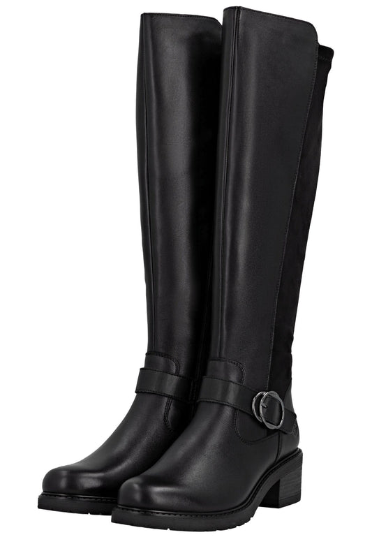 Remonte Stiefel Leder/Textil Schwarz/Schwarz Warmfutter