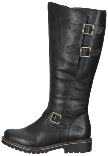 Stiefel Remonte Stiefel Lederimitat schwarz Warmfutter