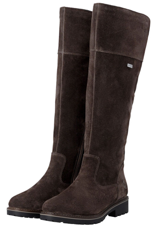 Remonte Stiefel Veloursleder Dunkelbraun