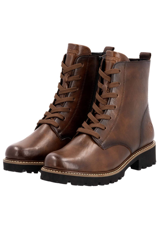 Remonte Stiefelette Glattleder Mahagony Warmfutter