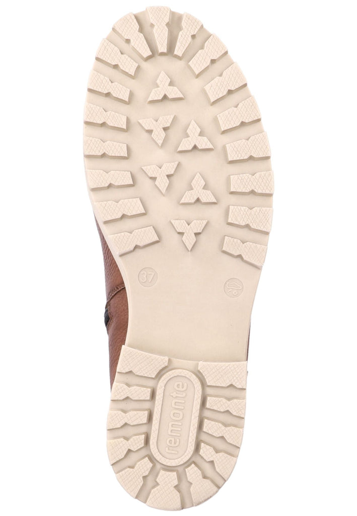 Remonte Stiefelette Glattleder Nussbraun Warmfutter