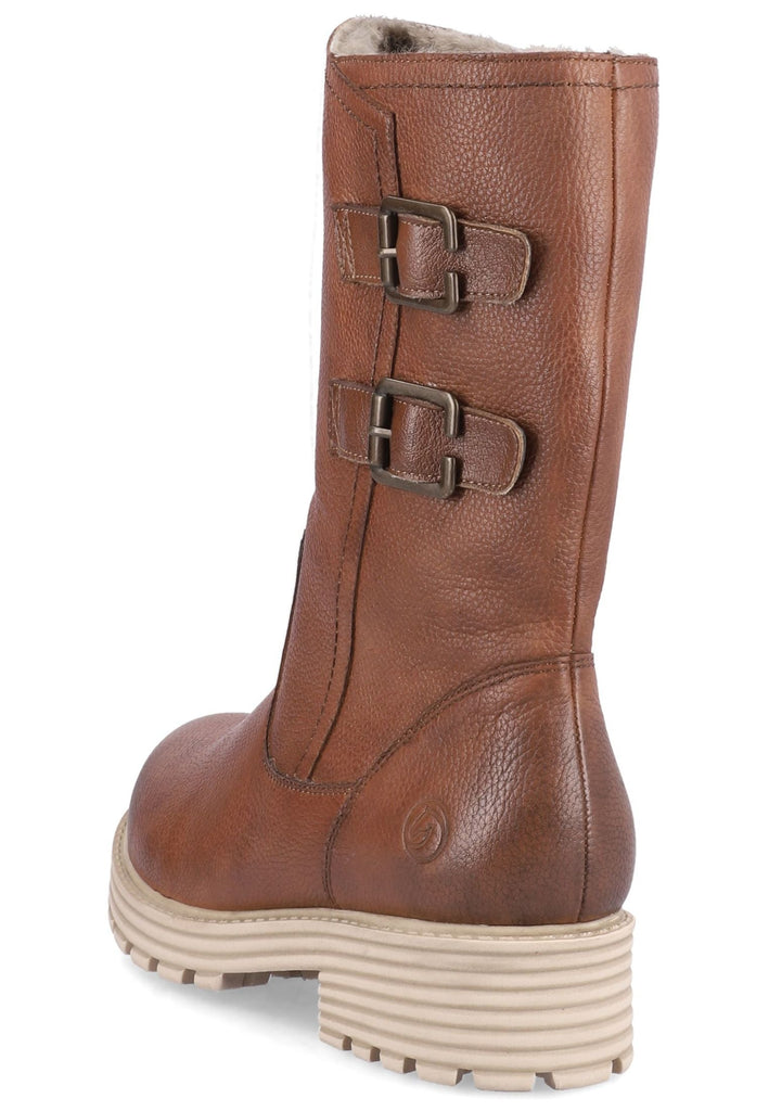 Remonte Stiefelette Glattleder Nussbraun Warmfutter