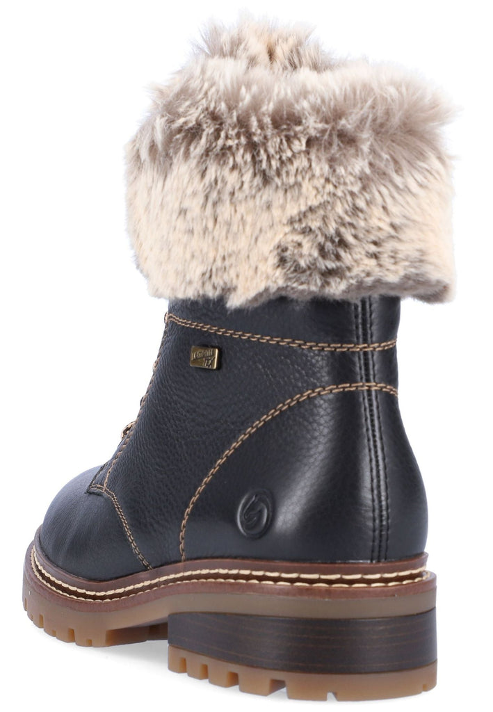 Remonte Stiefelette Glattleder Schwarz