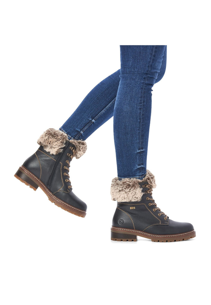 Remonte Stiefelette Glattleder Schwarz