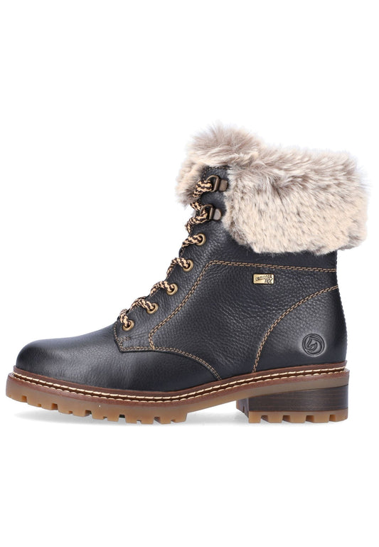 Remonte Stiefelette Glattleder Schwarz