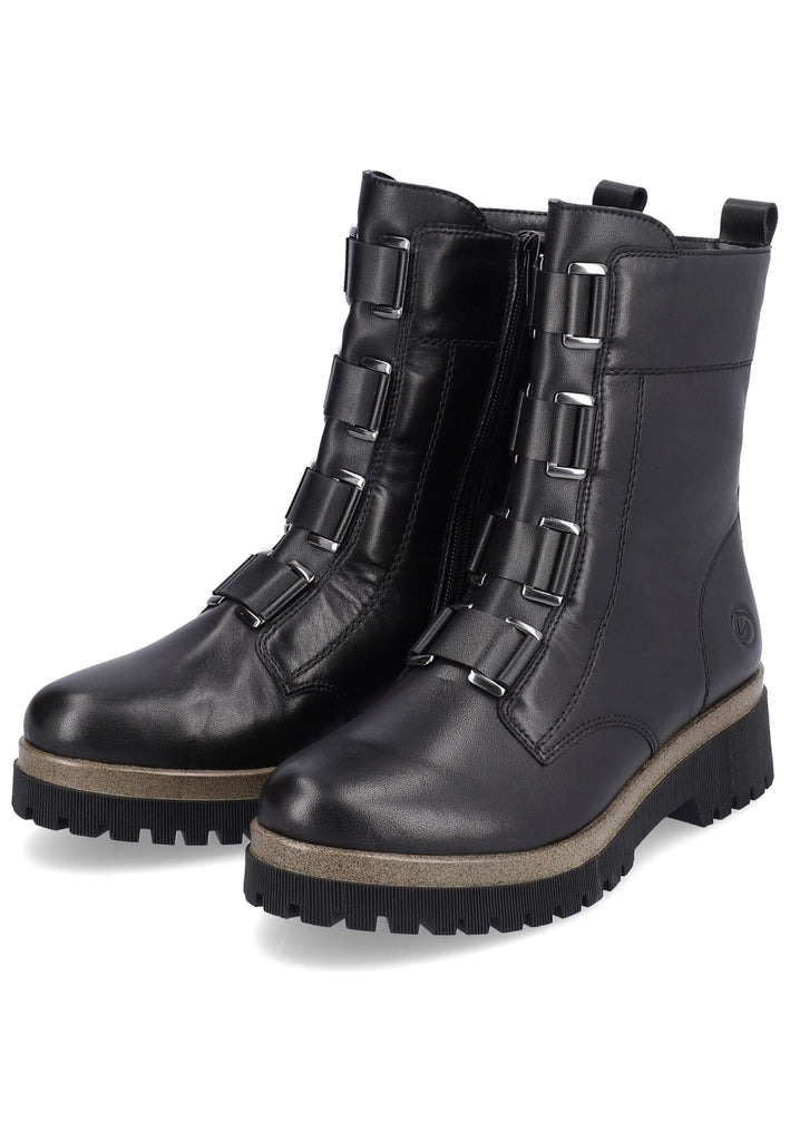 Remonte Stiefelette Glattleder Schwarz Warmfutter