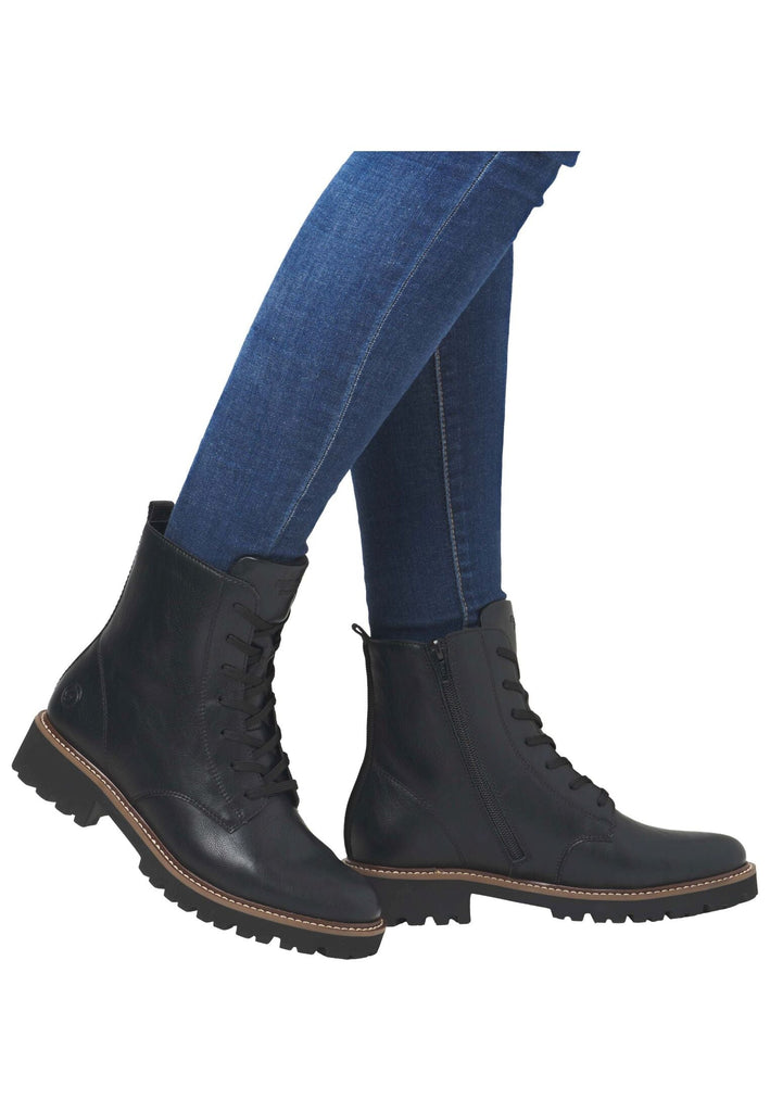 Remonte Stiefelette Glattleder Schwarz Warmfutter