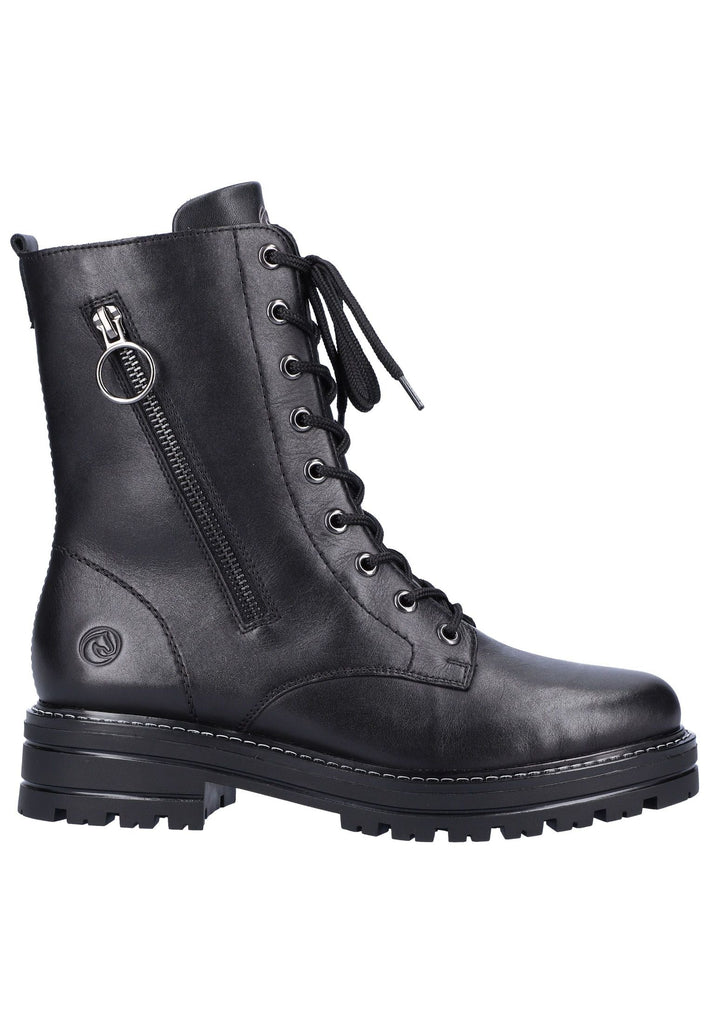 Remonte Stiefelette Glattleder Schwarz Warmfutter