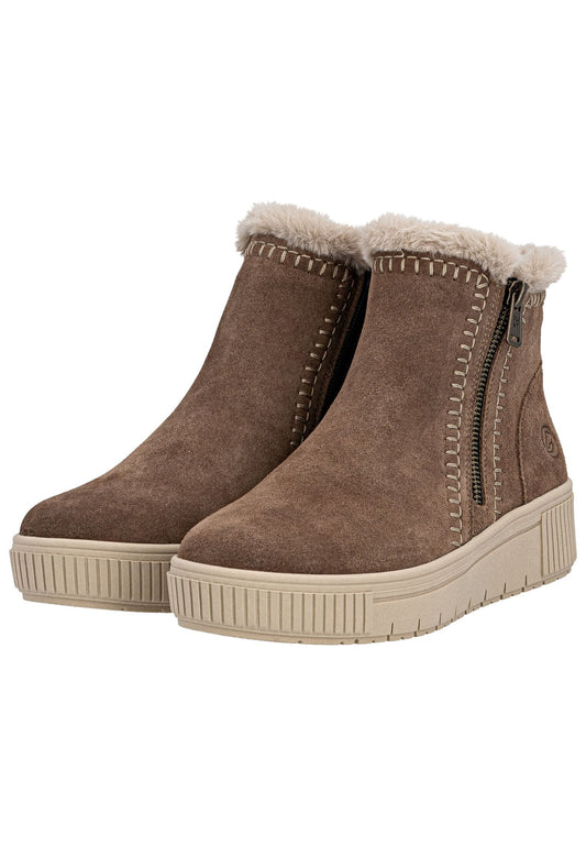 Remonte Stiefelette Leder Nuss Warmfutter