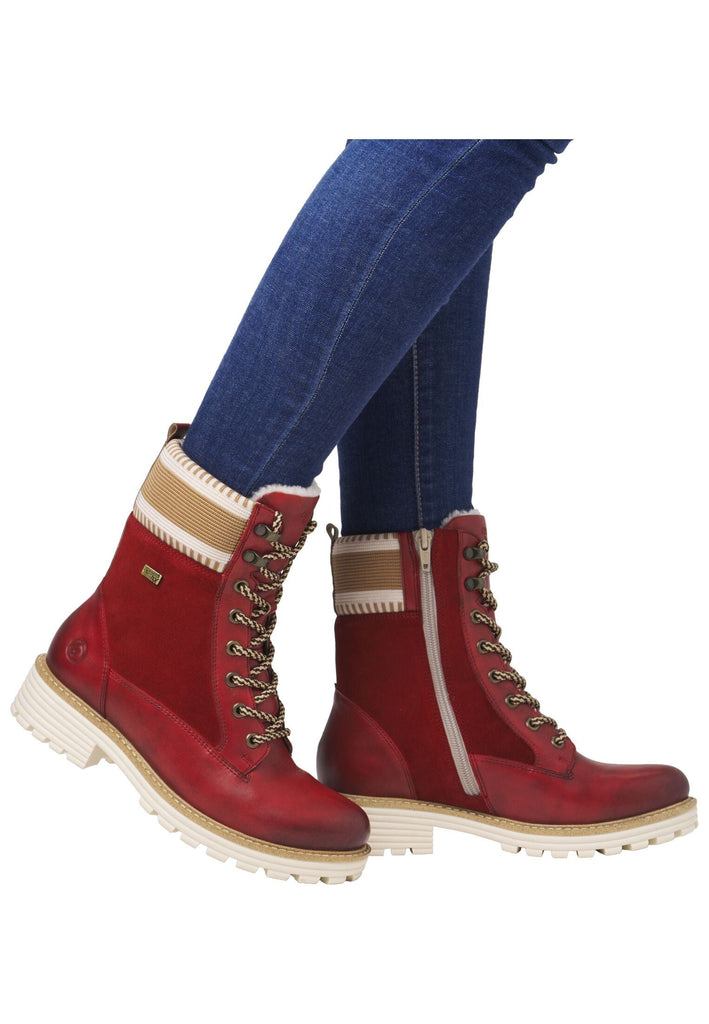 Remonte Stiefelette Leder Rot/Beige