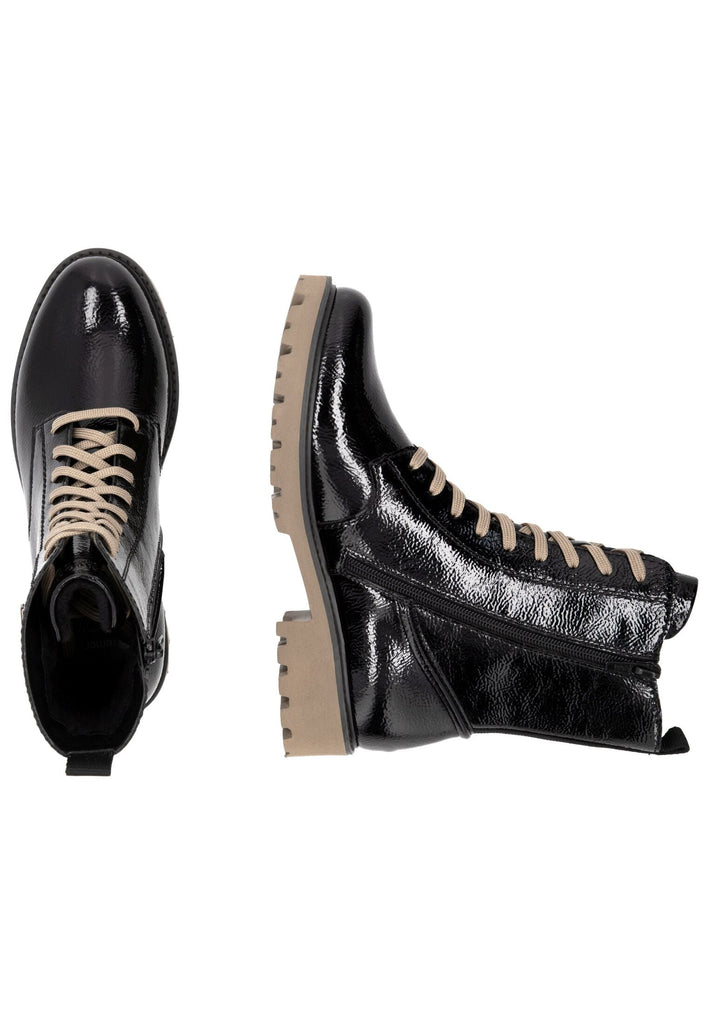 Remonte Stiefelette Leder Schwarz Lack Warmfutter