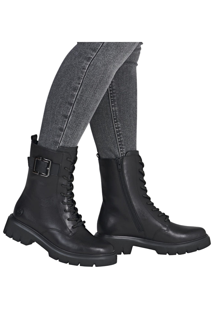 Remonte Stiefelette Leder Schwarz/Schwarz Warmfutter