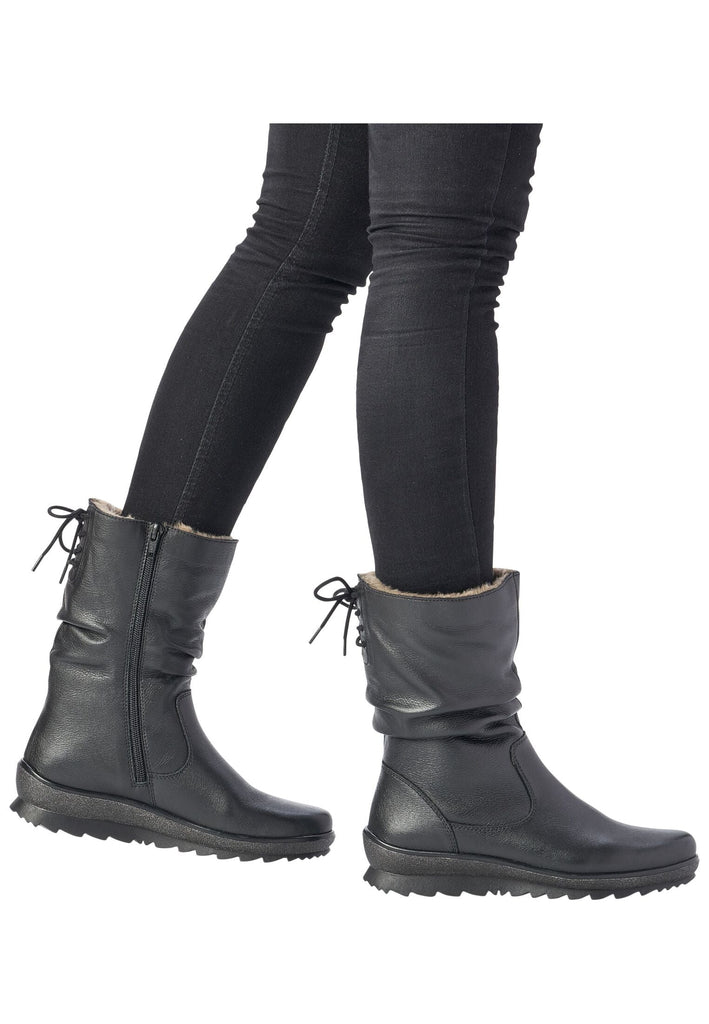 Remonte Stiefelette Leder Schwarz/Schwarz Warmfutter