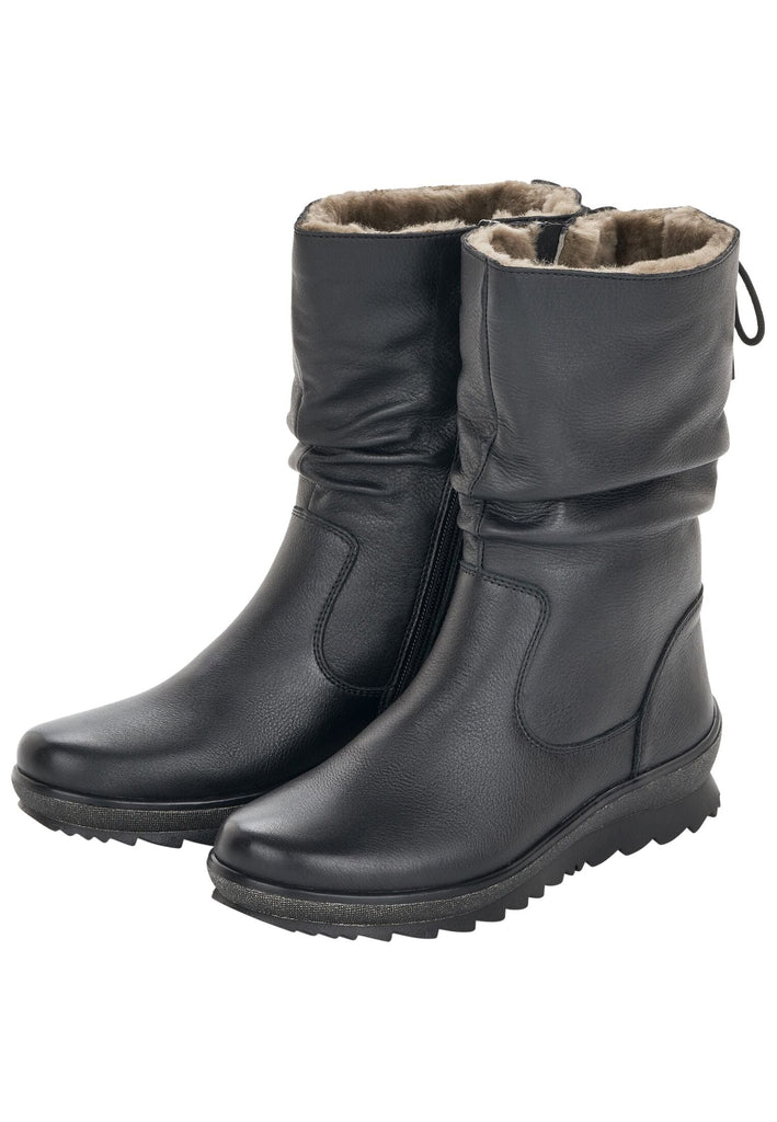 Remonte Stiefelette Leder Schwarz/Schwarz Warmfutter