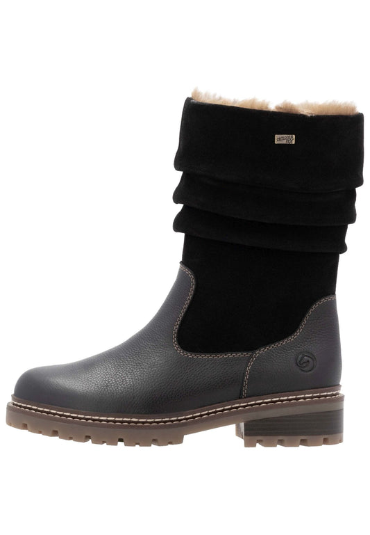 Remonte Stiefelette Leder Schwarz/Schwarz Warmfutter