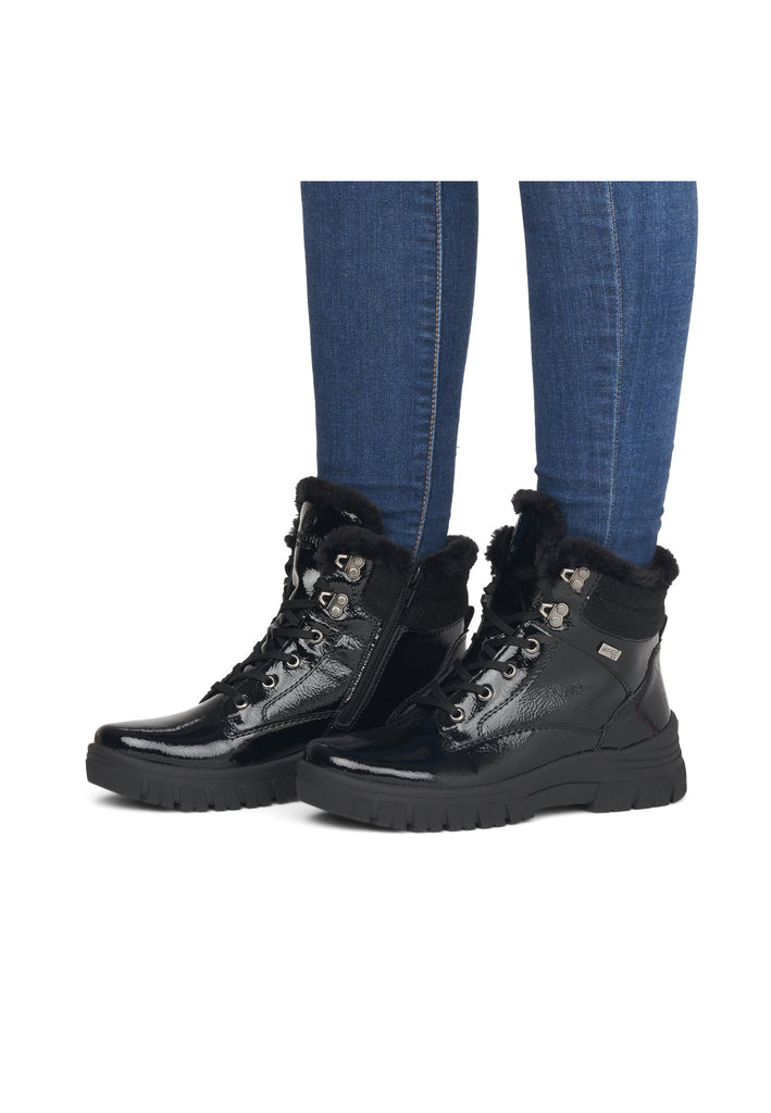 Remonte Stiefelette Leder Schwarz Warmfutter
