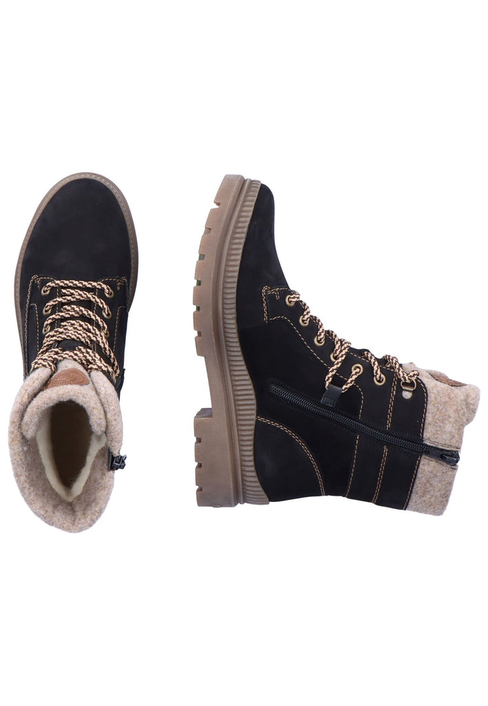 Remonte Stiefelette Leder Schwarz Warmfutter
