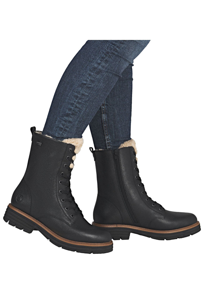 Remonte Stiefelette Leder Schwarz Warmfutter