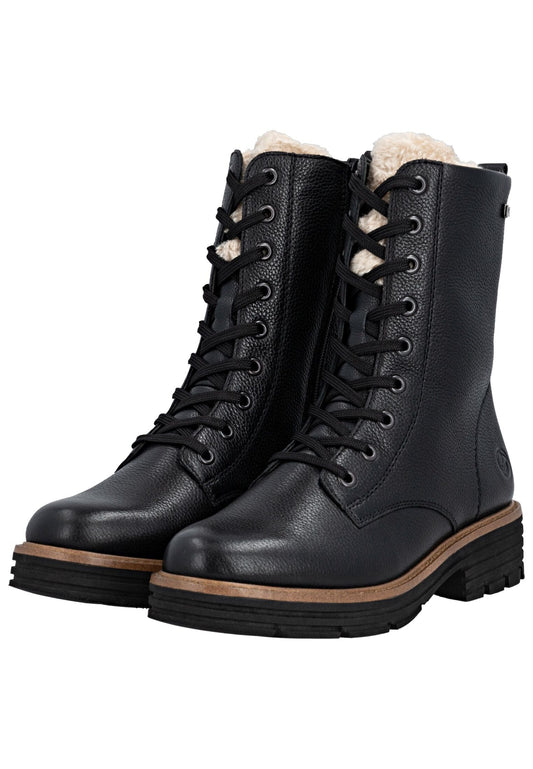 Remonte Stiefelette Leder Schwarz Warmfutter