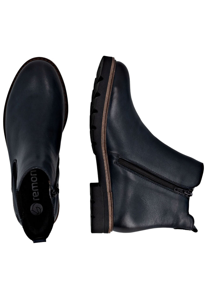 Remonte Stiefelette Leder/Textil Blau/Schwarz Warmfutter