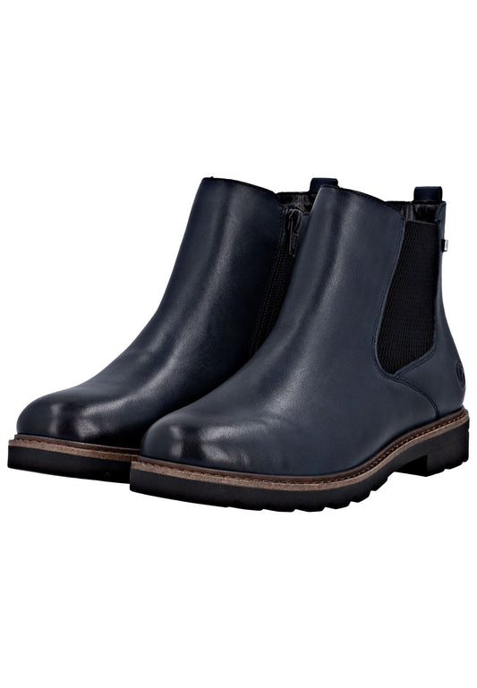Remonte Stiefelette Leder/Textil Blau/Schwarz Warmfutter