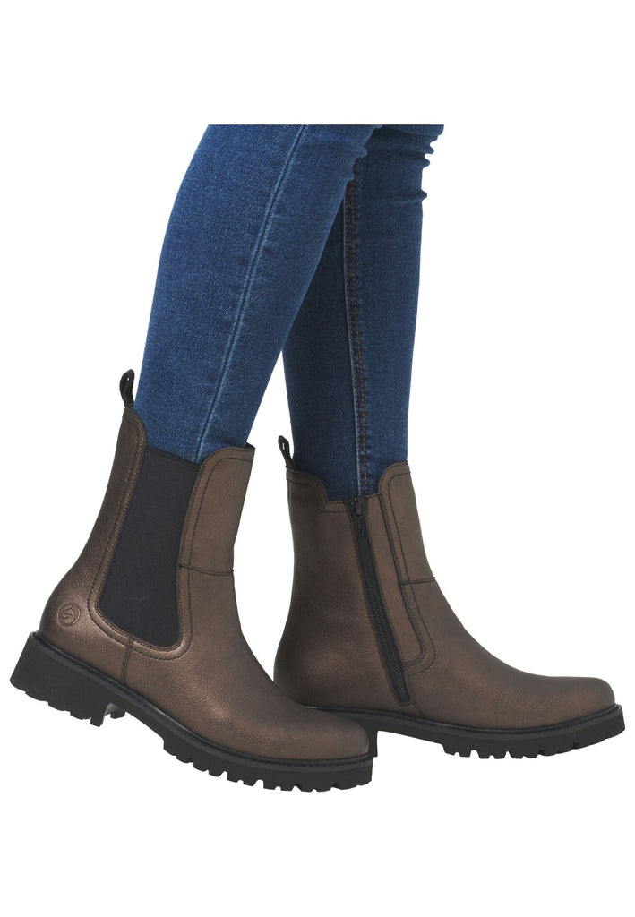 Remonte Stiefelette Leder/Textil Bronze