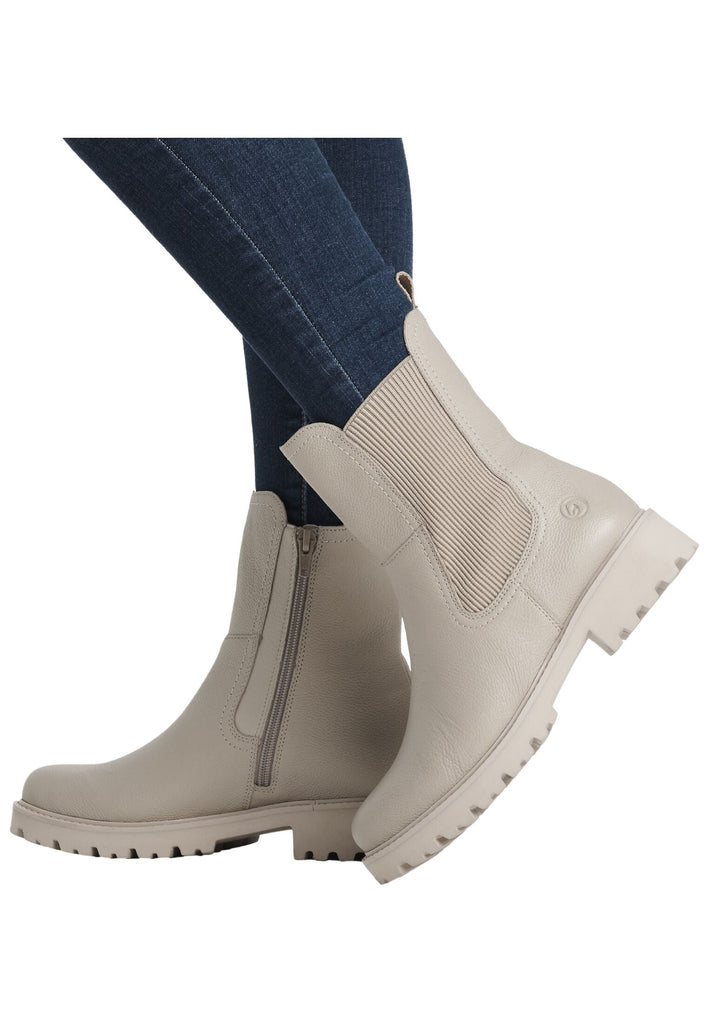 Remonte Stiefelette Leder/Textil Crema Warmfutter