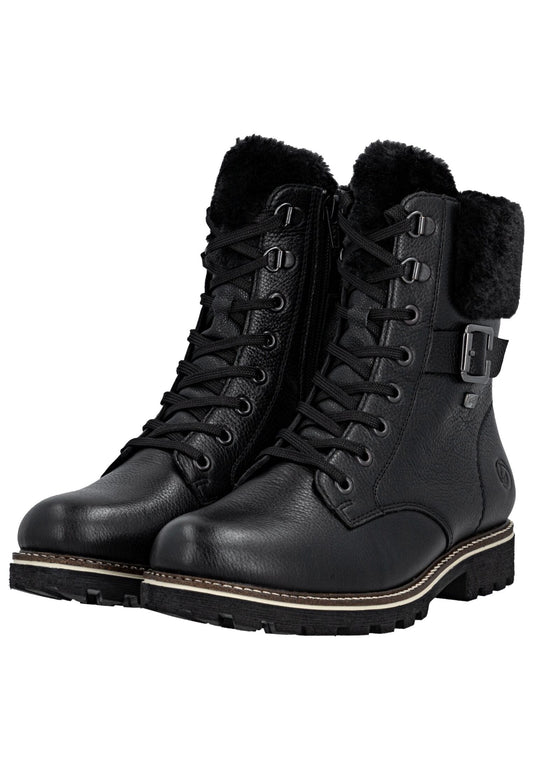 Remonte Stiefelette Leder/Textil Schwarz/Schwarz Warmfutter