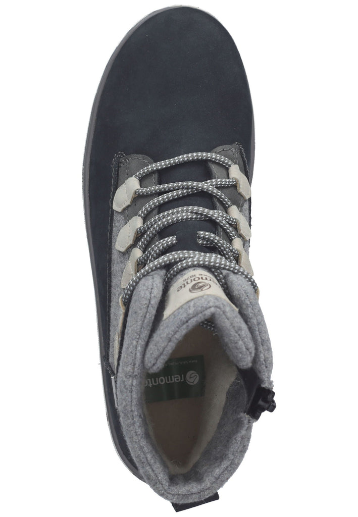 Remonte Stiefelette Lederimitat Blau/Grau Warmfutter