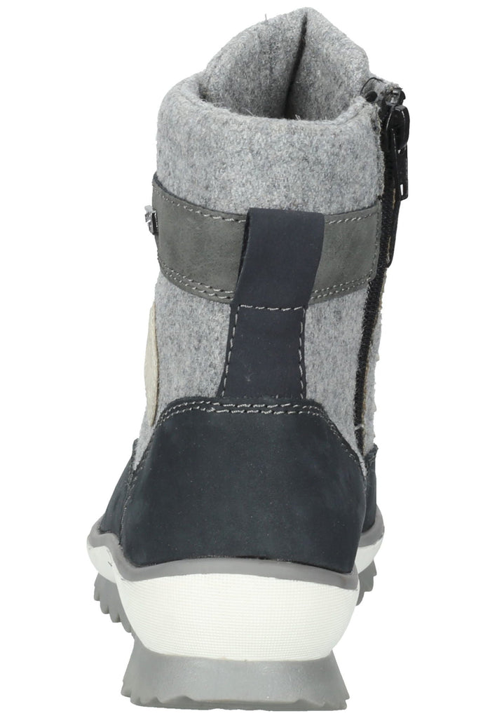 Remonte Stiefelette Lederimitat Blau/Grau Warmfutter