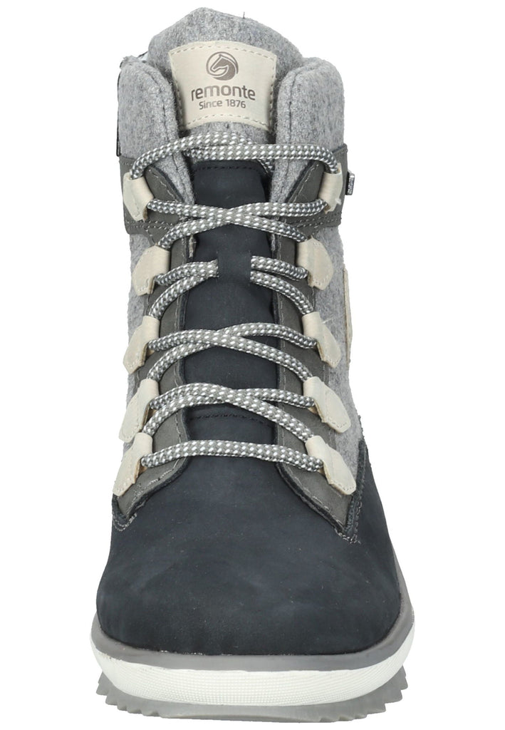 Remonte Stiefelette Lederimitat Blau/Grau Warmfutter