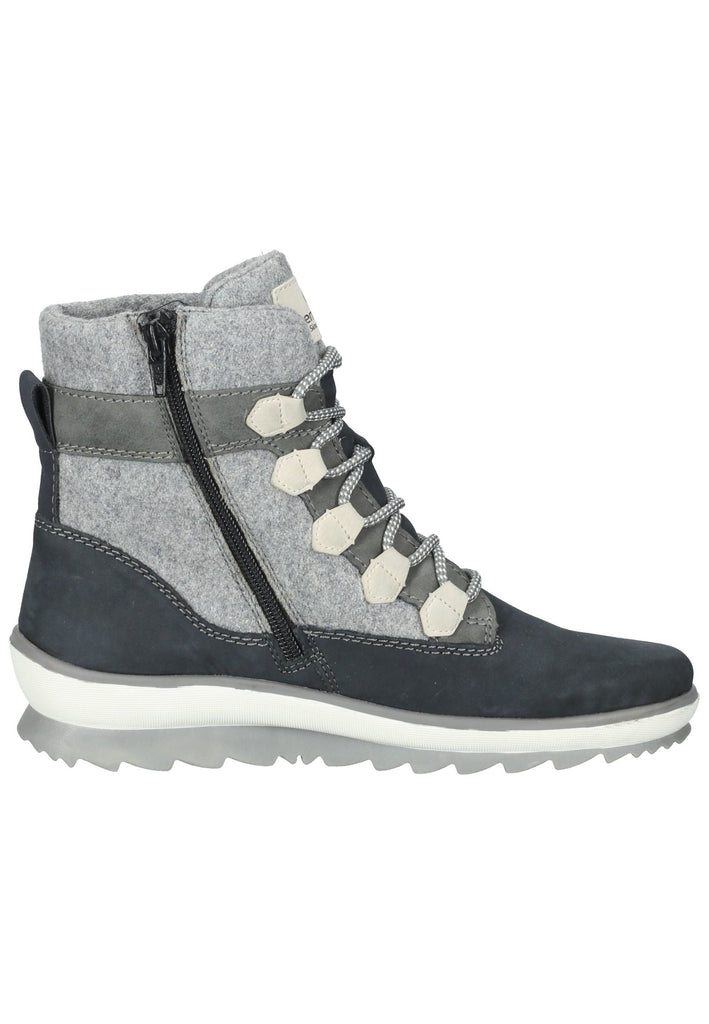 Remonte Stiefelette Lederimitat Blau/Grau Warmfutter