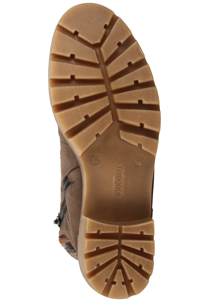 Remonte Stiefelette Lederimitat Grau/Braun Warmfutter