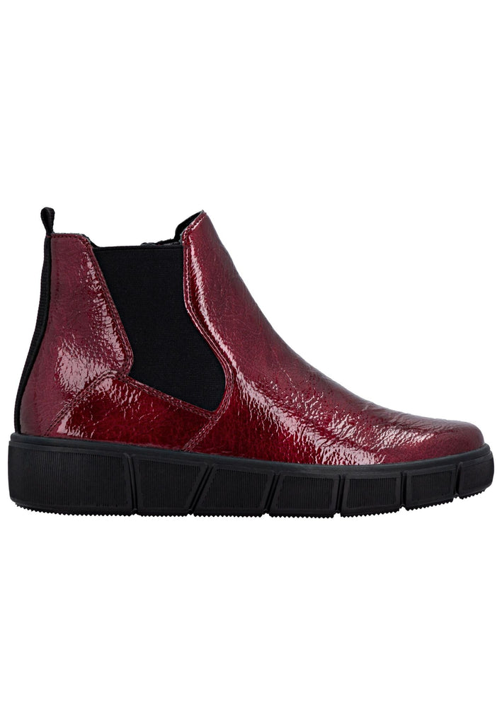 Remonte Stiefelette Lederimitat Rot/Schwarz Warmfutter