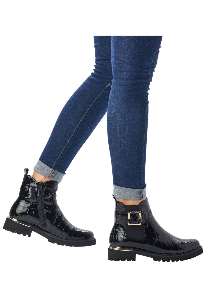 Remonte Stiefelette Lederimitat Schwarz