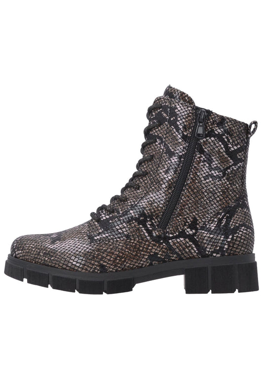 Remonte Stiefelette Lederimitat Schwarz/Braun