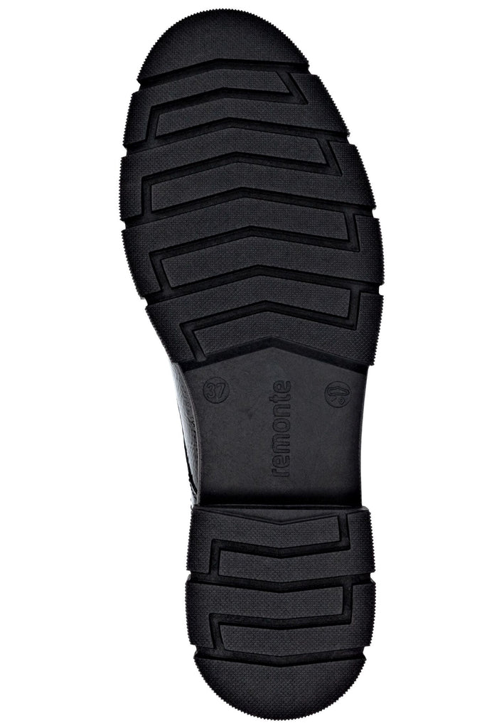 Remonte Stiefelette Lederimitat Schwarz Lack Warmfutter