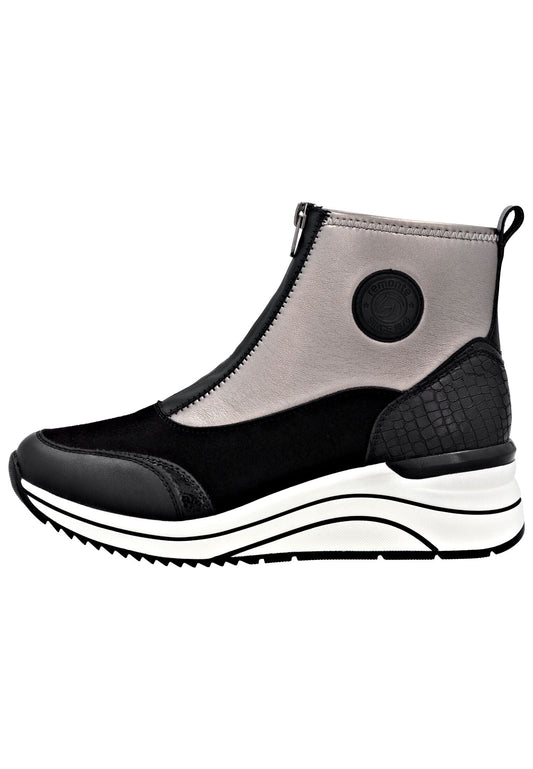 Remonte Stiefelette Lederimitat Schwarz/Silber