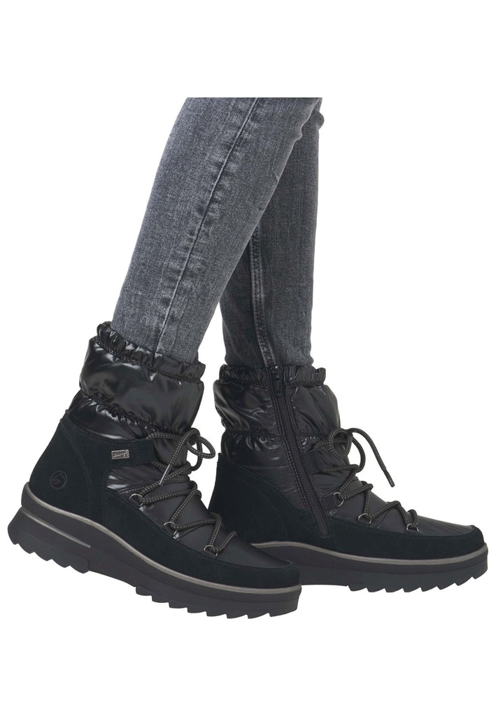 Remonte Stiefelette Lederimitat Schwarz Warmfutter