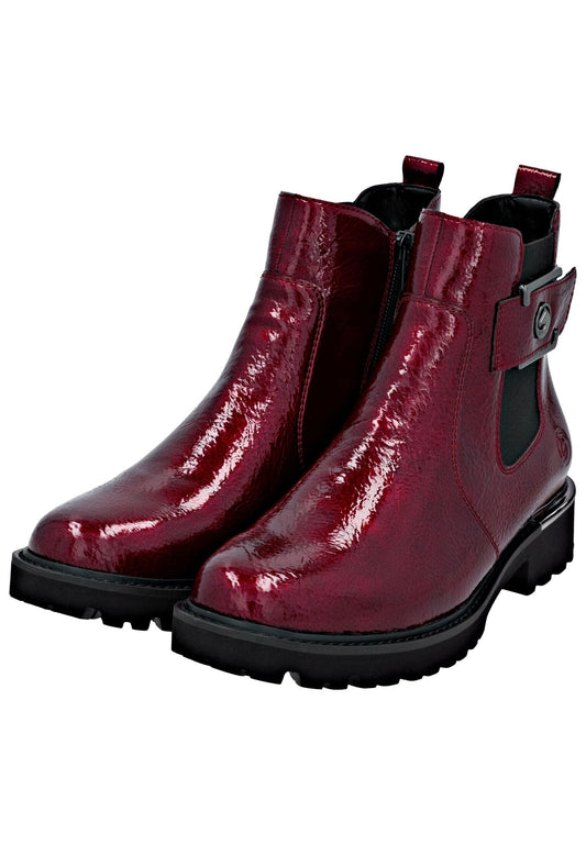 Remonte Stiefelette Lederimitat/Textil Rot/Schwarz