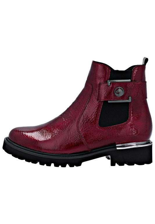 Remonte Stiefelette Lederimitat/Textil Rot/Schwarz