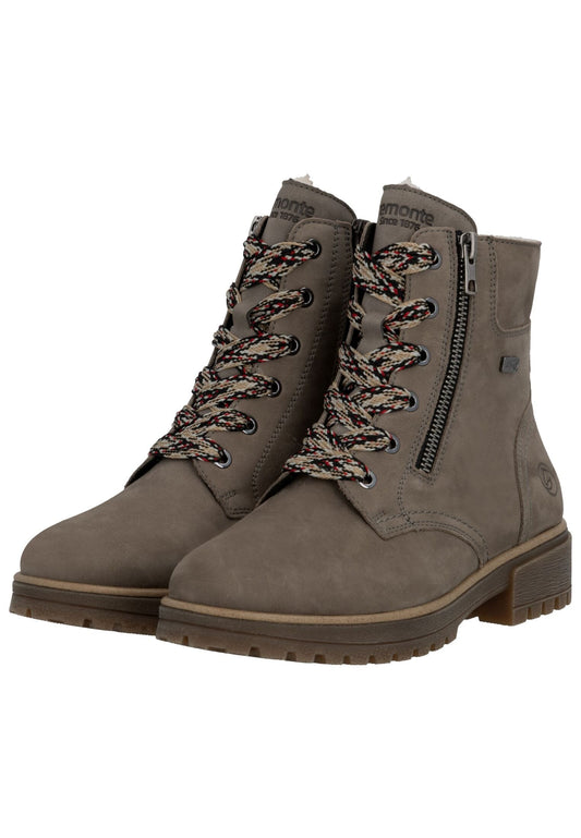 Remonte Stiefelette Veloursleder Beige Warmfutter